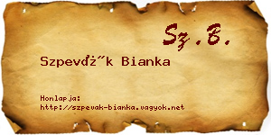Szpevák Bianka névjegykártya