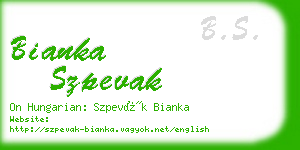bianka szpevak business card
